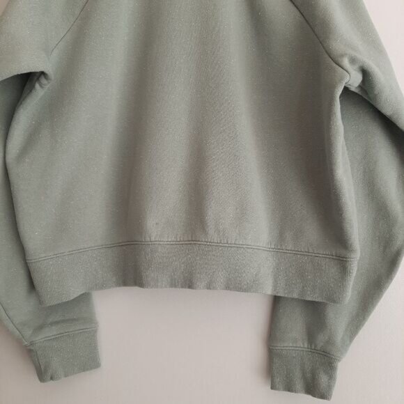 UNDER ARMOUR High Neck Comfy Sweatshirt Sage Green Sz S Flawed - Picture 10 of 13